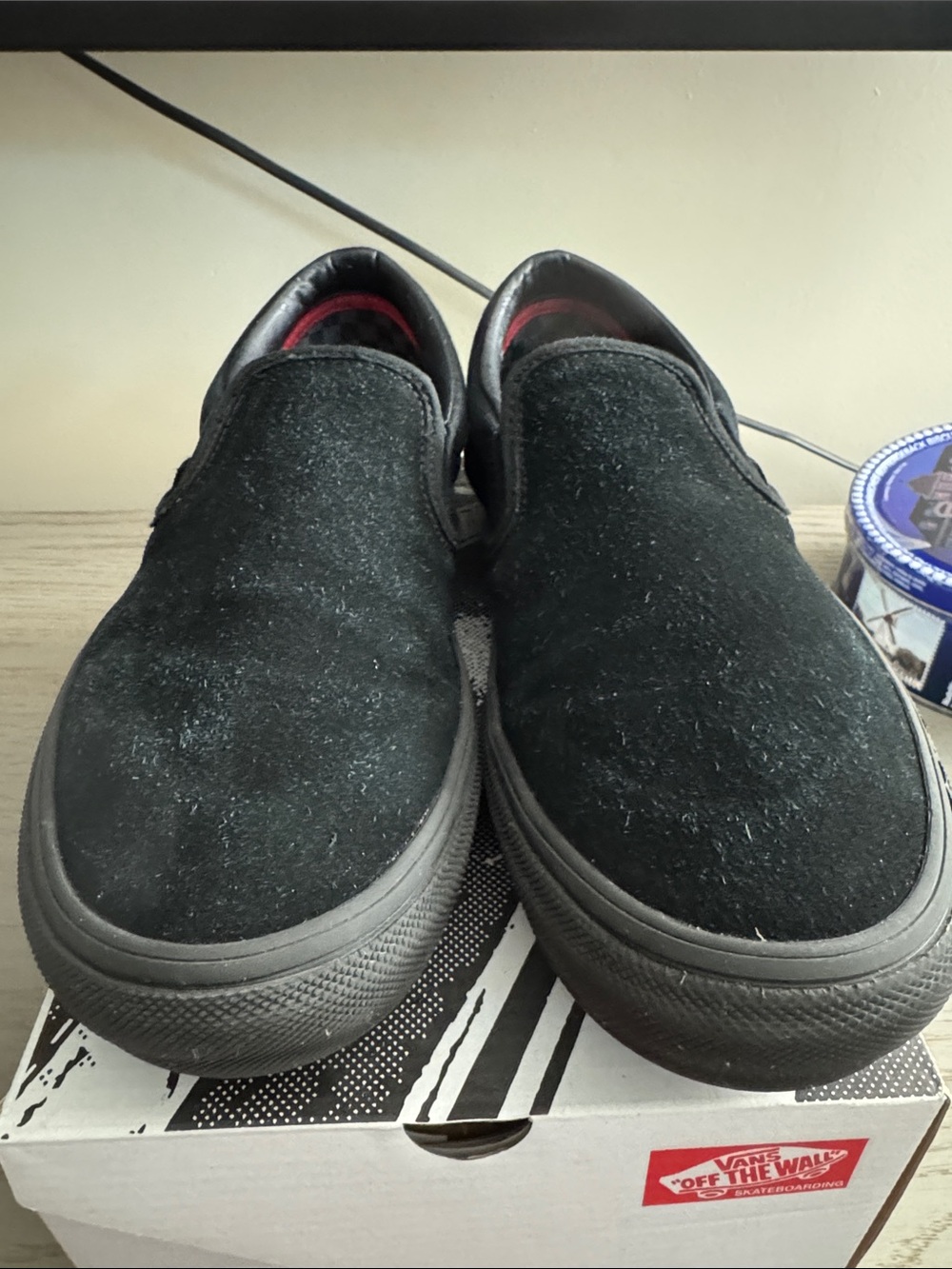 Vans Black Suede Skate Slip-On Loafers